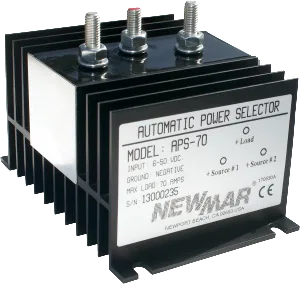APS-70 – NEWMAR Power Selector Switch, Automatic 70 Amp Load Capacity 6 To 50 Volt DC 6 Millimeter Stud Black Aluminu...